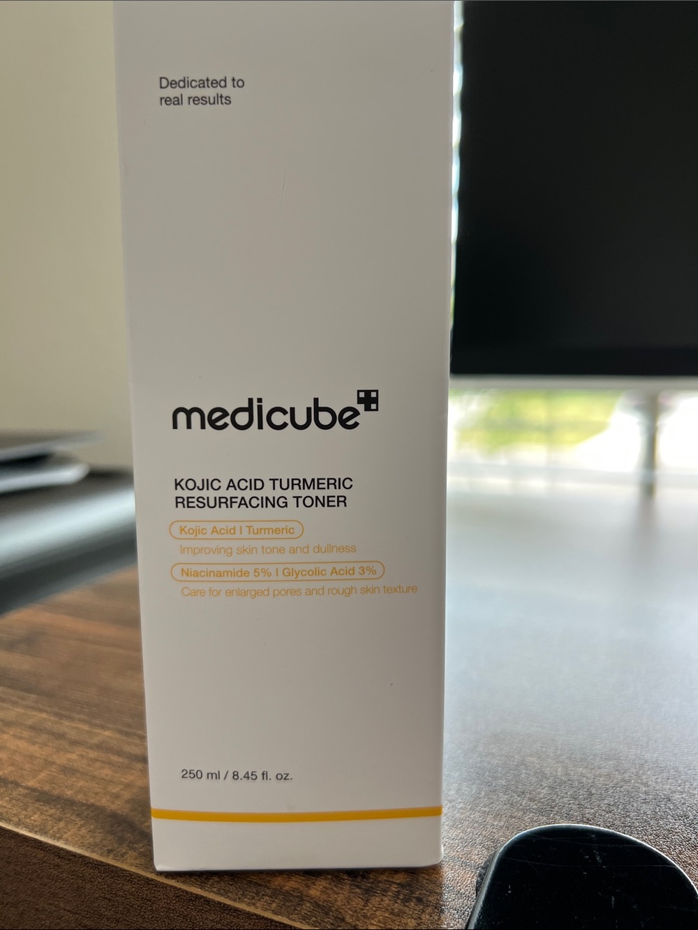 Medicube Kojic Acid Turmeric Resurfacing Toner — White with Yellow Accents
